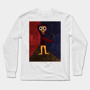 funny scary face art Long Sleeve T-Shirt